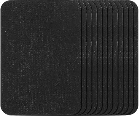 12 Pièces,Patchs Tissu Thermocollants en Tissu Noir pour Jeans, Vêtements et Réparations, Colle Ultra-Forte, 100% Coton,pour Intérieur et Extérieur,Taille 7,5 cm x 10,5 cm