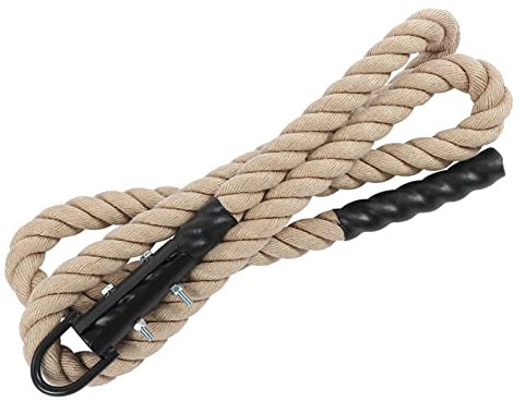 Saluaqui 38 Mm Arm Power Training Rope per Fitness e Arrampicata - Corda di Canapa con Gancio di Ferro per Allenamenti in Palestra - Attrezzatura per il Fitness da 300 Cm di Arrampicata