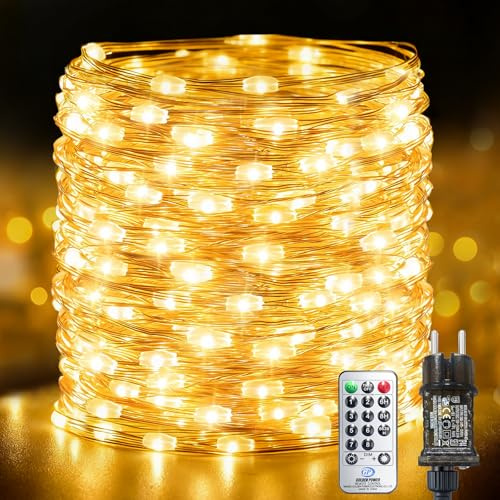 Bzavor 200M 2000 LED Lichterkette Innen mit Stecker und Memory Funktion,Lichterketten Außen Strom aus Kupferdraht mit Timer 8 Modi,IP65 Wasserdicht für Weihnachten Zimmer Party Hochzeit Garten Deko