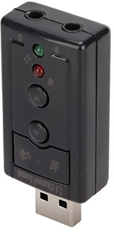 RASTKY Virtuelle 7.1 -Kanal -Soundkarte mit USB 2.0 und Mikrofonanschlüssen Interner Verstärker PC und Laptop 3D Adapter mit Volumensteuerungen