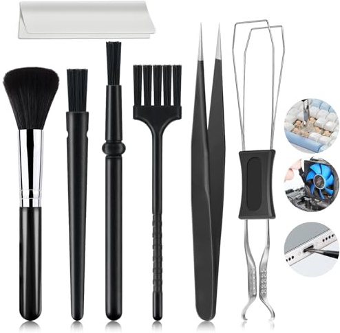Joremx 6 pieces PC Keyboard Cleaning Brush Set, Nylon Antistatic ESD Brush Computer Cleaning Set, Portable Computer Keyboard Cleaning Brush for Keyboard, Laptop, Circuit Board, Motherboards, Camera