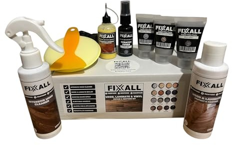 Fixxall Wood, Laminate & Vinyl Repair Kit – Restore Floors, Worktops & Joinery | Fix Scratches, Chips & Scuffs | Easy DIY Repair, Long-Lasting Finish (Grey, One Size)