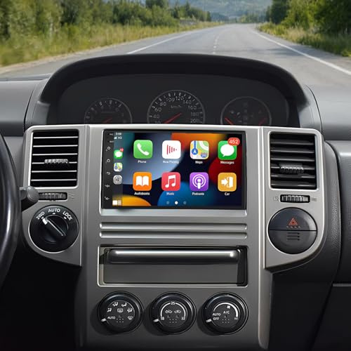 Car Stereo Radio for Nissan X-Trail T30 2001-2007, with Wireless CarPlay & Android 13 Auto, 7 inches HD Touch Carplay Screen for Car, with Bluetooth WiFi GPS AHD Backup Camera SWC Mic 2G+32G