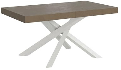 Itamoby Ausziehtisch 160/420 x 90 cm Volantis taupe weiße Beine
