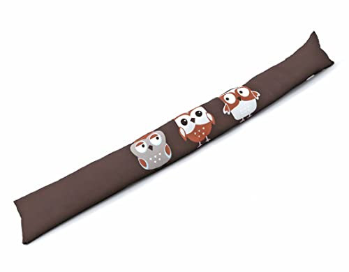 heimtexland ® Zugluftstopper Windstopper Fenster Kissen Türdichtung Fensterdichtung dekorativ Bedruckt mit 46% Sandfüllung OPTIMALE ABDICHTUNG Deko Geschenk Fensterkissen Typ378 Eulen