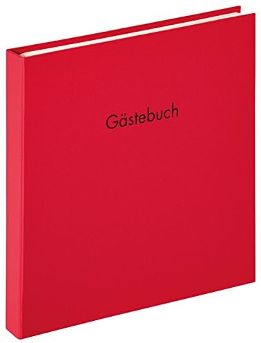 walther design Gästebuch rot 26 x 25 cm mit Prägung und Spiralbindung, Fun GB-206-R