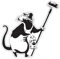 Banksy Ratte mit Paint Rolle Design | Art Wand Graffiti Vinyl Aufkleber | Urban Art Fenster, Auto, Laptop Aufkleber - Medium - 10x10cm