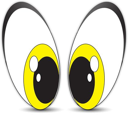 SkinoEu® 2 Stück Vinyl Lustiger Aufkleber Autoaufkleber Funny Stickers Augen Gelb Auto Moto Motorrad Fahrrad Skate Helm Fenster Spiegel Tür Tuning B 76