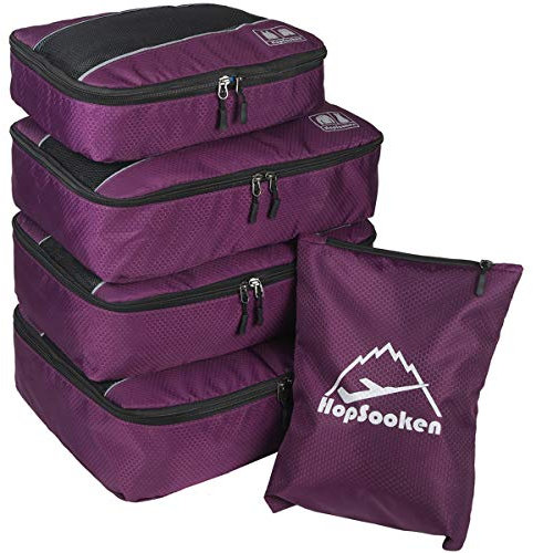 ehsbuy 5-teilig Koffer Organizer Wert Set Packing Cubes,Packwürfel,Packtaschen,Travel Organizer für Organisiertes Reisegepäck,Urlaub, Reisen (lila)