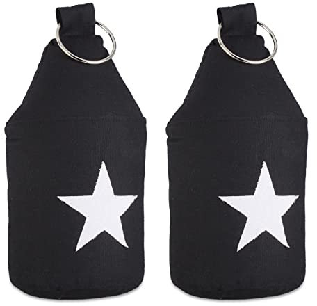 relaxdays 2er Set Türstopper Stern, Türpuffer Stoff, Türsack Boden, extra hoch, mit Griff, dekorativ, HxD: 23 x 11 cm, schwarz