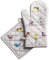 Maison d' Hermine Birdies on Wire Ensemble de Gants de Four de (19cm x 33cm) et maniques de (20cm x 20cm), 100% Coton, pour Barbecue, Cuisson, Four, Micro-Ondes, grillades, Printemps/Été, Pâques