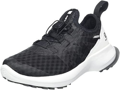 Salomon Sense Flow Climasalomon™ Waterproof (wasserdicht) Kinder Trailrunning-Schuhe, Schwarz (Black/White/Quiet Shade), 34 EU