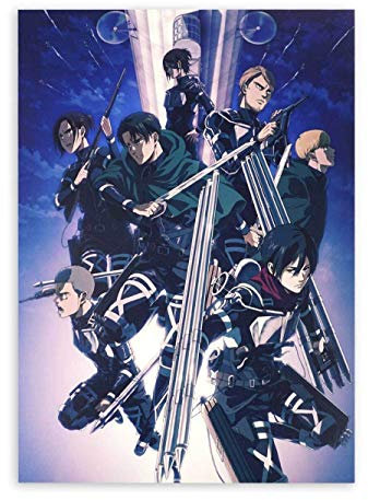 CoolChange Hochwertiges Attack on Titan Wandbild auf Hartschaumplatte | Staffel 4 Poster 30x42cm | Motiv: Aufklärungstrupp