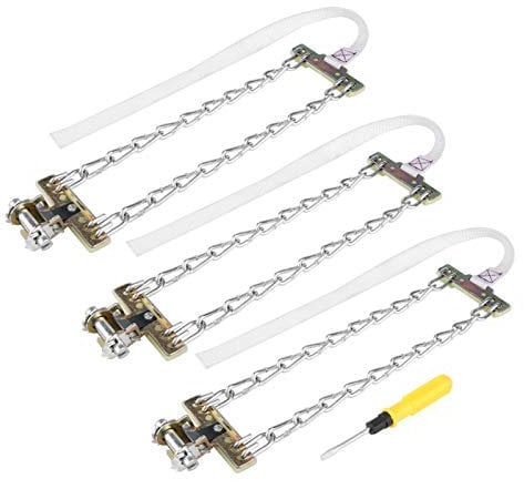 KIMISS Reifen Anti-Rutsch-Ketten 3 Stück Anti-Rutsch-Schlamm Schnee Reifen Reifen Kette Winter Security Reifengürtel für PKW LKW SUV Ox Stoff Stahl(L.) anfahrhilfe