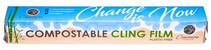 Home Compostable Cling Film Made from Sustainable Corn Starch | Plastic Free | Freezer & Microwave Safe Eco Cling Film | 30cm x30m
