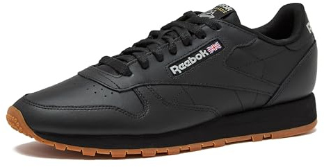 Reebok Homme Classic Leather Baskets, Core Black/Pure Grey 5 Rubber Gum-03, 44.5 EU
