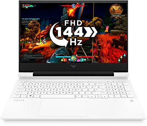 HP Victus Gaming Laptop PC 16-e0038na | AMD Ryzen 7-5800H Processor | 16GB RAM | 512GB SSD | NVIDIA GeForce RTX 3060 Laptop GPU | 16 inch FHD 16:9 display | 144Hz | Microsoft Windows 11 | White