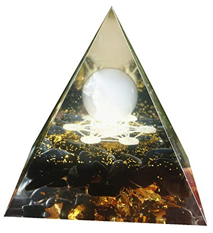 Pyramide d'orgonite en Quartz Rose, sphère avec Pierre d'obsidienne, Chakra d'énergie Reiki, guérison, équilibre, Orgone, Collection Outil de méditation