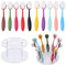 OTCRAFT 10 x große Tintenmischpinsel mit 10 Pinseldeckel und rundem Pinselhalter, Verpackungs-Set für Scrapbooking, Hintergrundkarten, Vorlagen, Kartenherstellung, Papier, Basteln, Hintergrundmalerei