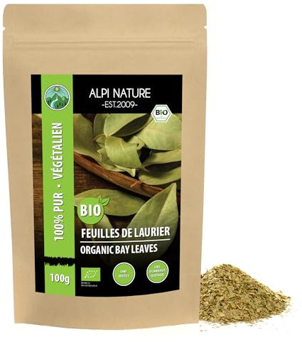 Alpi Nature Feuilles de Laurier BIO 100g, Feuilles Séchées et Coupées pour la Cuisine