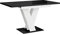 MEBLINI Esstisch Ausziehbar - Esszimmertisch Modern - Küchentisch - Säulentisch - Ausziehtisch - Dining Table - Esszimmertische - 120-160x80x75cm - MASIV - Schwarz Hochglanz/Weiß Hochglanz