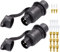 SPARKMOTO 2 Pièces prise 3 broches male, 12V 24V prise 3 plots agricole male,Connecteur Prise 3 Broches pour Tracteur Agricole Véhicule,Prise Remorque 3 Broches Male,avec cosses plates et isolations