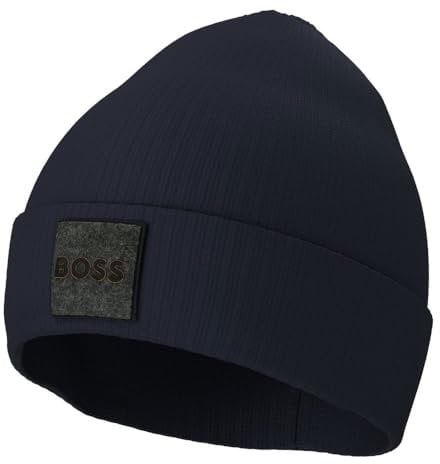 BOSS Men's Foxxy Beanie, Dark Blue404, One Size