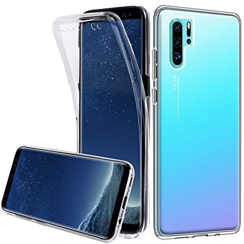 LXHGrowH Hülle für Huawei P30 Pro 360°Stoßfest, Transparent | 360 Grad Ganzkörper Stoßfest Handyhülle, Kratzfest Schutzhülle mit Eingebauter Displayschutzfolie, Case Dual