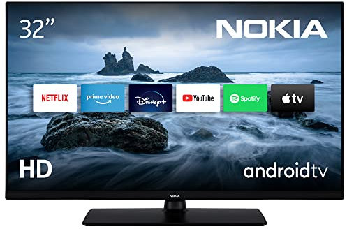 Nokia 32 Zoll (80 cm) HD Ready Fernseher Smart Android TV (, HDR10, DVB-C/S2/T2, Netflix, Prime Video, Disney+) - HN32GV310-2023