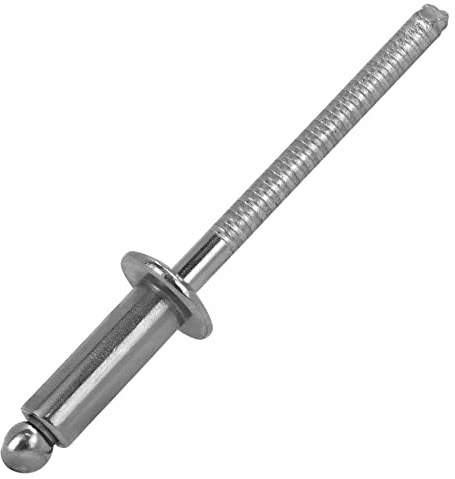 DSM – Blindnieten 5 x 12 mm – Edelstahl A2/A2 Kopf + Dorn – 100 Stück | mit Flachkopf nach DIN 7337 / ISO 15983 [TrueSpec Präzision] für Materialstärke 0,5-6,5 mm – Nieten, Popnieten, Hohlnieten