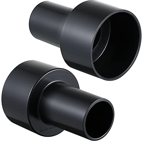 Enhon Schlauchadapter 2-1/2 OD auf 1-1/2 OD Reduzierstück, universeller Trocken-Nass-Staubsauger-Schlauchreduzierer für Staubsammlung, schwarz, 2 Stück