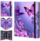 CGFGHHUY Card Binder 9 Pocket Trading Card Album Folder 540 Side Loading Pocket Binder Baseball Card Binder with Pink Flower Purple Butterflies Pattern Design Card Binder for Game Cards & Sports Cards