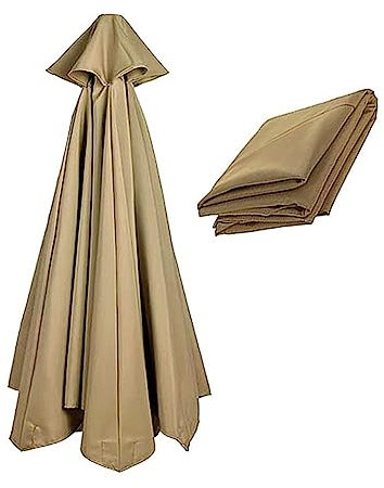 KADEUX 6 Varillas/8 Varillas 270cm/300cm Tela De Recambio para Sombrilla, Toldo De Recambio para Sombrilla De Patio/Sombrilla De Jardín/Sombrilla De Mesa, Cubierta De Sombrilla Redonda (Color : Khaki