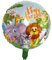 Folienballon Happy Birthday, Rund 45 cm, Tiermotive Löwe, Elefant, Zebra, Giraffe - Perfekt für Kindergeburtstage, Partydekoration, Feierlichkeiten, Jubiläen, Überraschungen und besondere Anlässe
