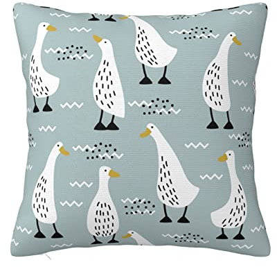 Niedliche Gans-Tiermuster-Kissenbezüge, doppelseitiges Design, Kissen-Kissenbezug, Dekoration für Zuhause, Couch, Sofa, Auto, Bett, 50,8 x 50,8 cm