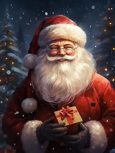 Diymood DIY 5D Diamond Painting Santa Claus Kit for Adults - Diamond Art Christmas Rhinestone Crystal Embroidery Cross Stitch | Home Wall Decoration - 30x40 cm/12x16 inch