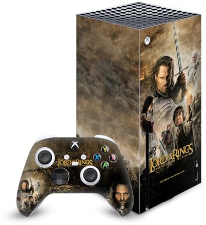Head Case Designs Officially Licensed The Lord Of The Rings The Return Of The King Main Characters Posters Vinyl Sticker Gaming Skin Decal Compatible With Xbox Series X Console and Controller Bundle