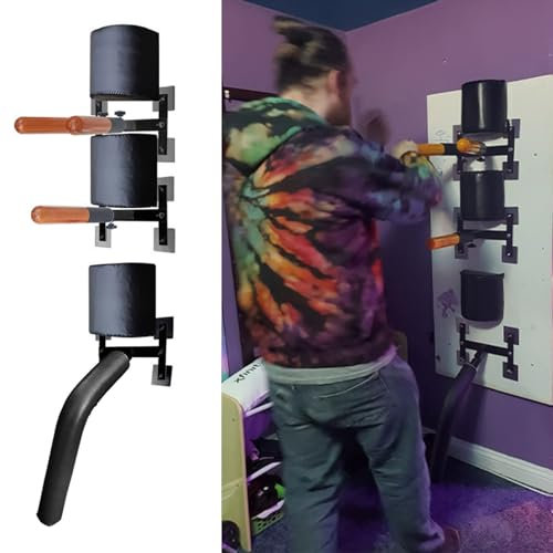 Wing Chun Dummy An Der Wand Befestigte Hauptattrappe Wing Chun, Verstellbare Dummy-Federstäbe Aus Holz, Chinesisches Kung-Fu-Mann-Haufen-Ziel-Kampfsport-Trainingsgerät