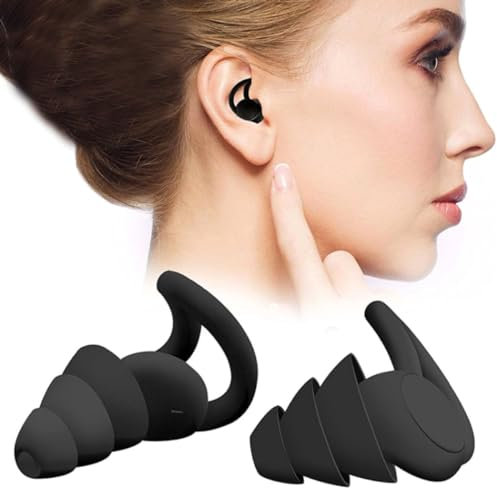 Mr. Panache Premium Schwarze Ohrstöpsel Zum Schlafen - 33db Gehörschutz, Ohrenstöpsel Für Studium/reise, Gehörschutzstöpsel, Wiederverwendbar - Konzert Ohrstöpsel