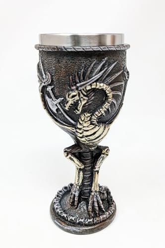 Dragon Design Drinking Goblet - 200ml | Medieval Fantasy Chalice | Perfect for Gothic Decor, Themed Parties, and Unique Gifts