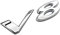 JASMKL Metall 3,0 5,0 V6 V8 RS R-Sport Logo Emblem Buchstaben Aufkleber Auto Tuning Passend for Jaguar XF XE XJ FEI PACE FDCEX Type Kofferraum(V8)