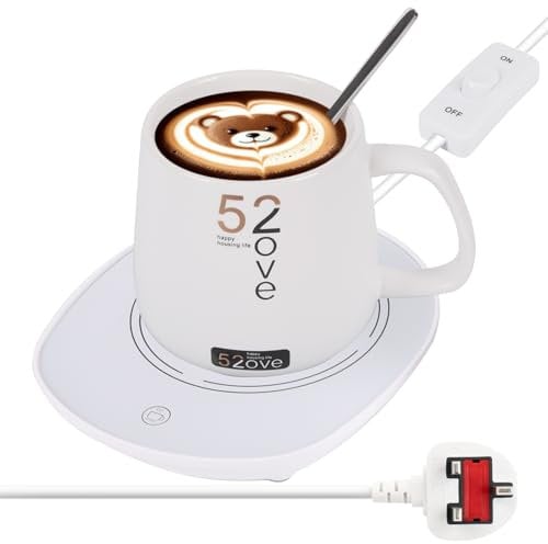 Mug warmer for Desk,Gravity Auto on-Off, Cup warmer for Home, Office, Simple Coffee Tea Milk Keep warme (With Mug)