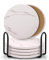 Ceramic Coasters Set of 6-10cm/4inch Round Marble Style Coasters Ceramic Drink Coasters with Metal Holder and Cork Base for Women Men for Various Cups, Tables & Home Decor