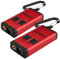 KryoLights Lampen: 2er-Set Mini-Taschenlampe mit Laserpointer, 3 W, 80 lm, Akku, dimmbar (Laserpointer Katzenspielzeuge, rot USB, Karabiner)
