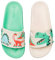 Dedoles Badeschuhe & Hausschuhe Damen Herren & Kinder Badesandalen lustige Designs Bücher Kaffee Party Pizza Fuchs Bär Lama Wolken Geschenk, Farbe: Dino-Skatepark, Gr.: 35 EU