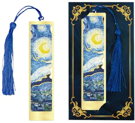 Lesezeichen, Lesezeichen metall, Lesezeichen mit weltberühmten Gemälden, Geschenke für frauen, Seitenmarker Geschenke für Lehrer, Studenten, Leser, Freunde (The Starry Night)