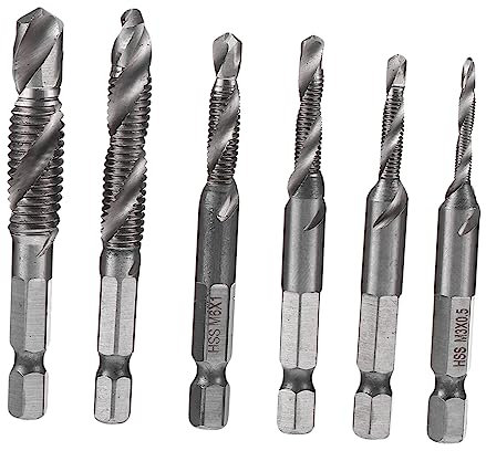 DIYEAH 2 Sätze Bohrer-set Ratsche Hartmetall Gewindebohrer Nuss Entgrater Plasure Threads Bohrer Mit Sechskantschäften Bohrer Mit Metrischem Gewinde Hochgeschwindigkeitsstahl 6 Stücke * 2