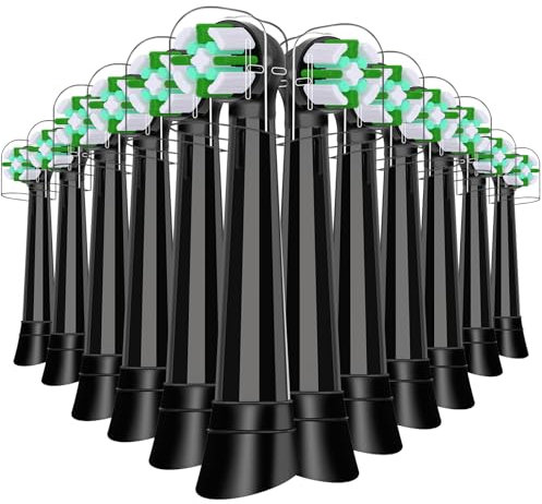 Bürstenköpfe kompatibel mit iO Elektrische Zahnbürste, für iO 2/3/4/5/6/7/8/9/10 Serie, Tiefenbelagentfernung, 12 schwarz