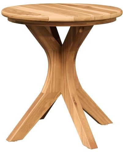 vidaXL Gartentisch Ø40 x 41 cm aus Teakholz, rund, für den Außenbereich. Langlebig, wetterfest, perfekt als Möbel für Essen und Buffets. Glatte Oberfläche mit mattem Finish.