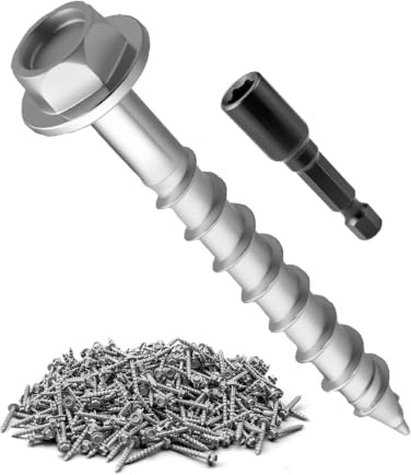 500Pcs Screws, #9 x 1-1/2 High-Strength Steel Joist Hanger Screws for Heavy-Duty Connections, 1/4 Hex Drive